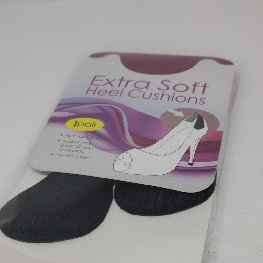 Premium Extra Soft Heel Cushions (1 Pair) for High Heels - Black New in Bag